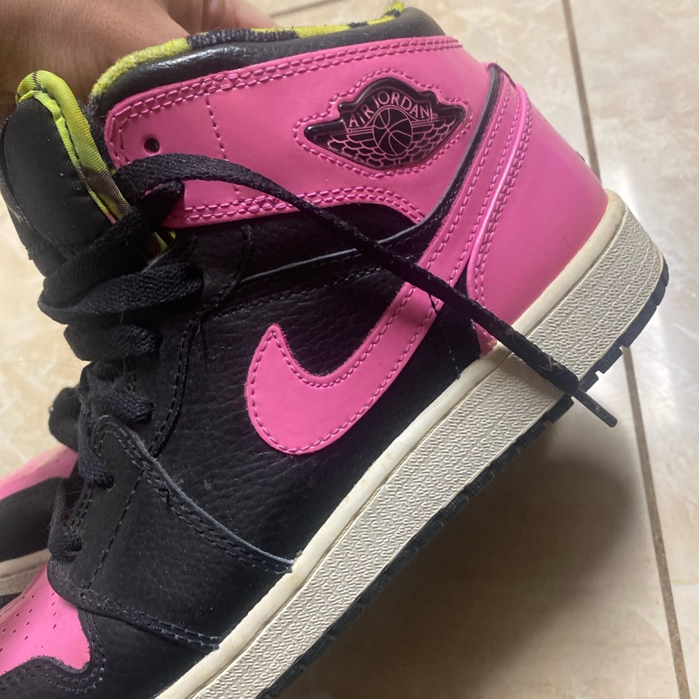 Black and pink unlimited jordan sneakers
